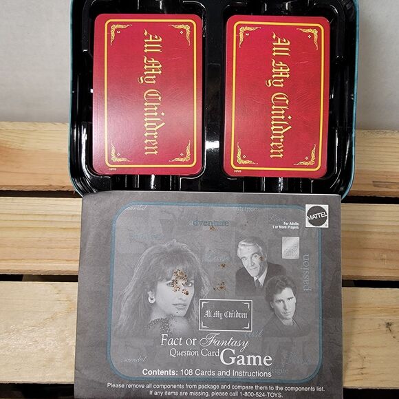 All My Children Fact Or Fantasy Question Card Game in Tin - Picture 3 of 5